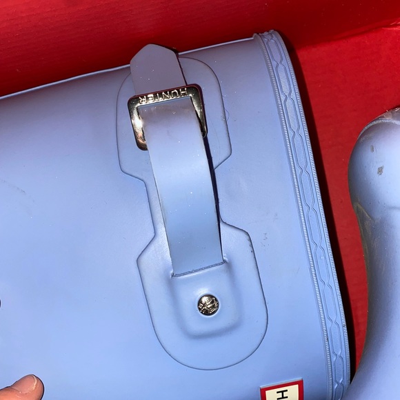 Like new matte baby blue tall hunter boots - Picture 5 of 7